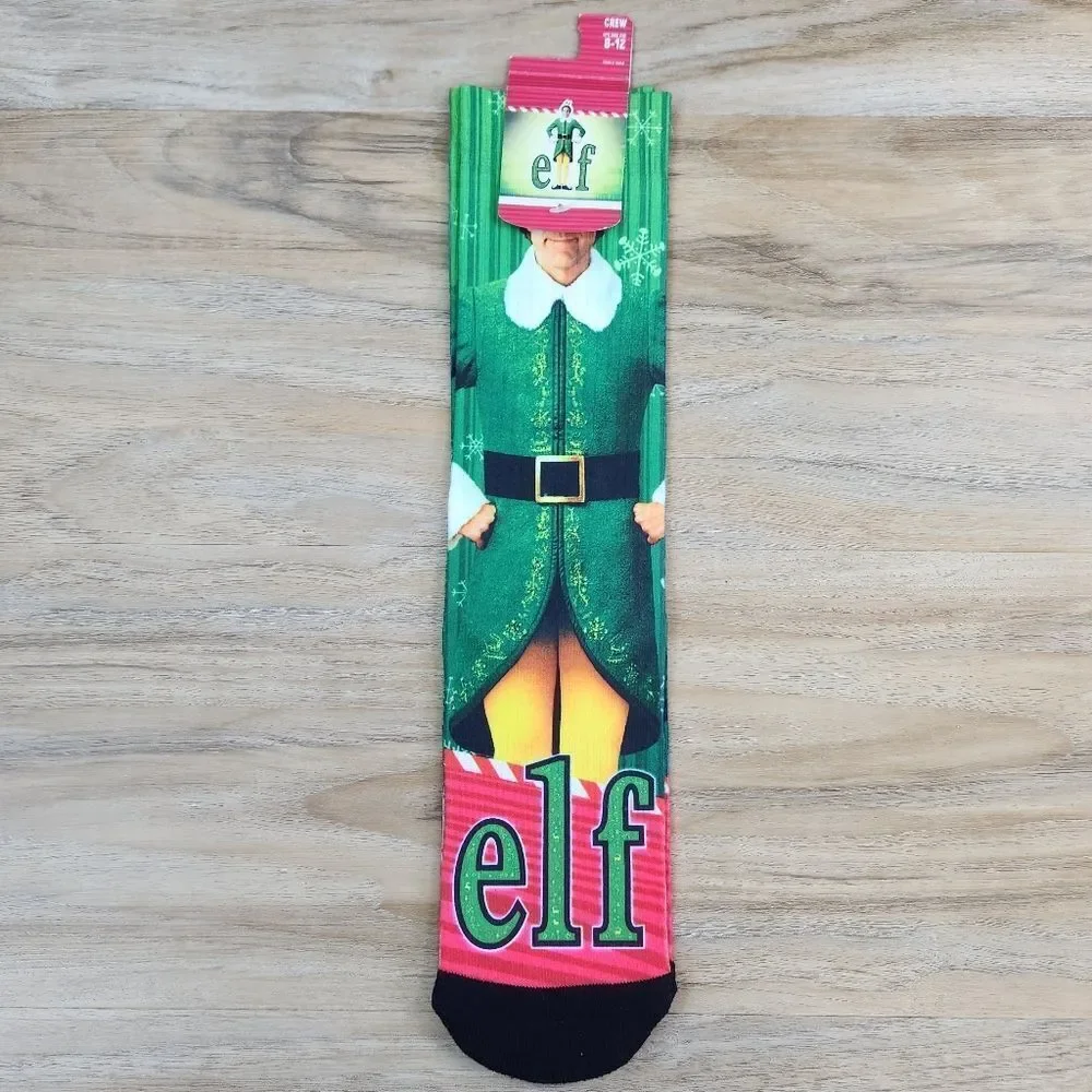 🔹️NWT Bioworld Green Buddy the Elf Novelty Socks Size 8-12